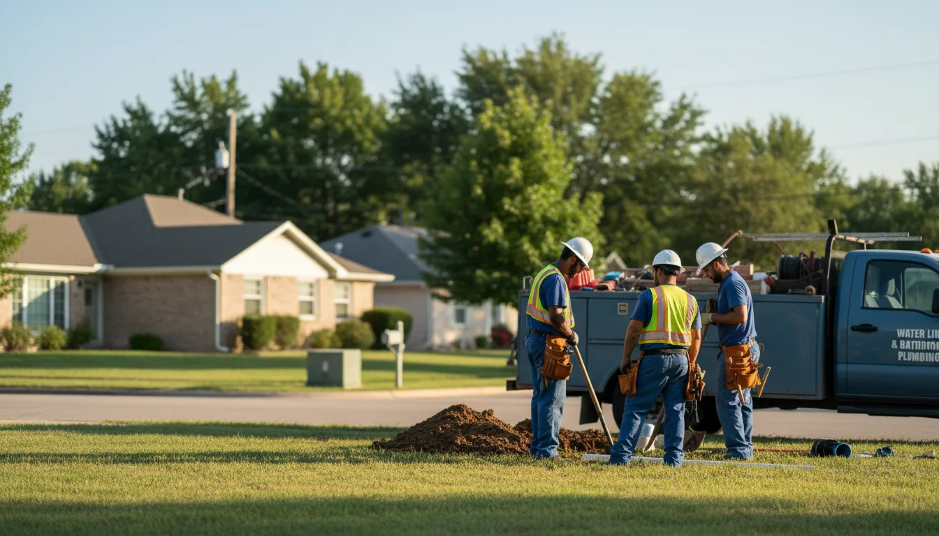 Residential water line and bathroom plumbing service in Peosta, IA